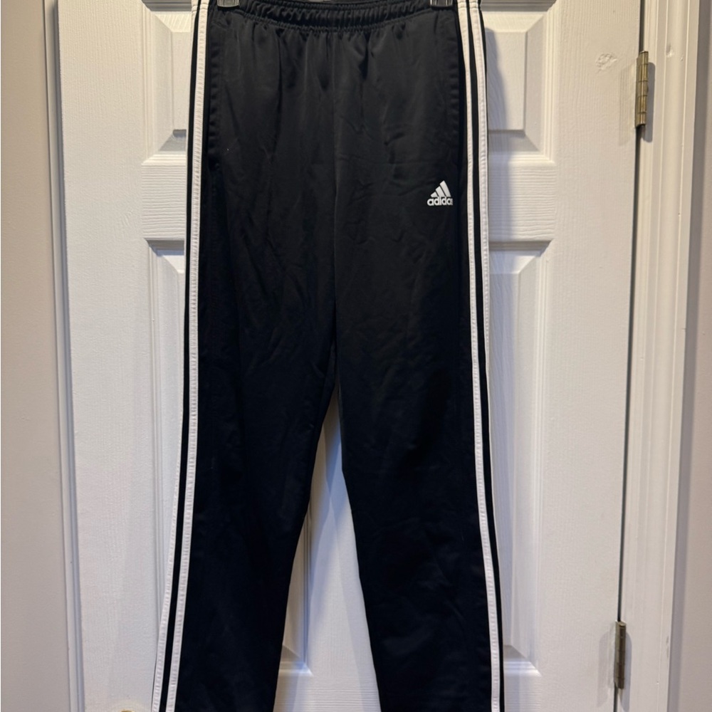 Adidas Men’s Black Joggers with White Stripes